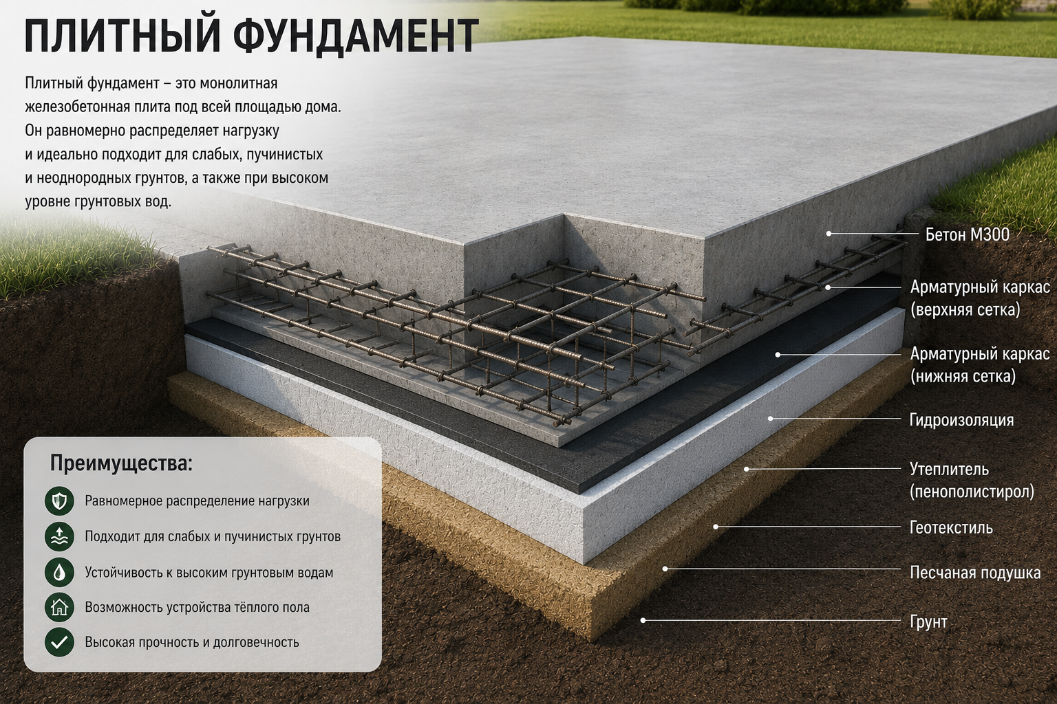Плитный фундамент