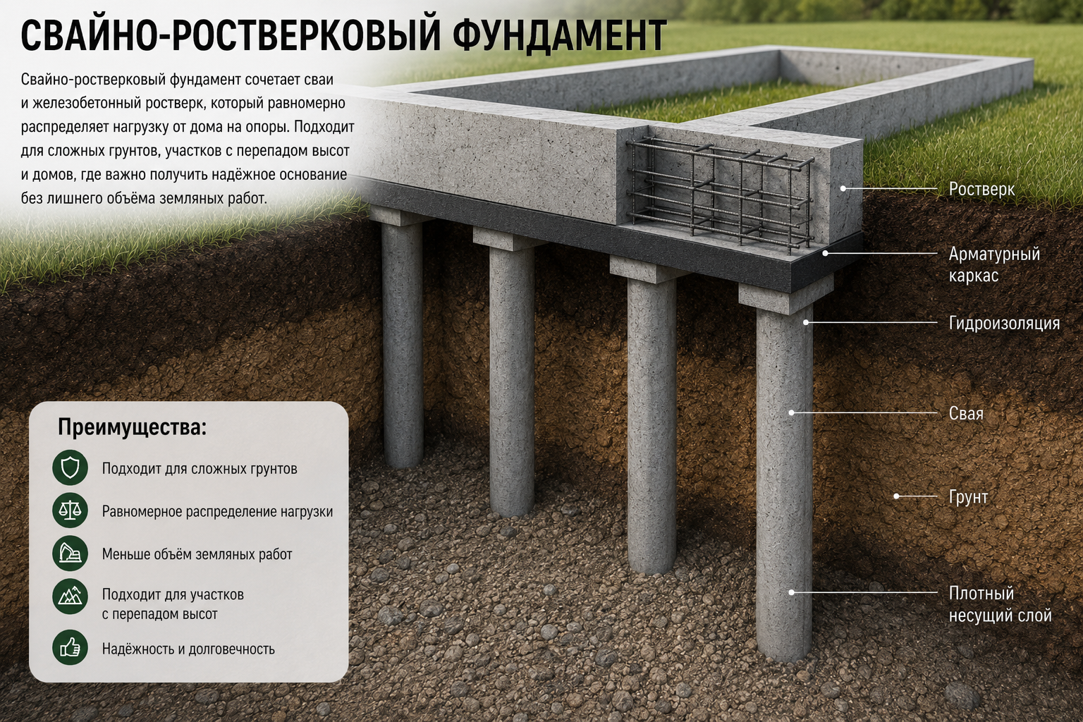 Свайно-ростверковый фундамент